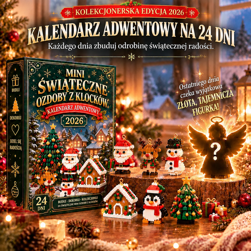 🕯️Billhol® 24-dniowy kalendarz adwentowy z miniaturowymi ozdobami świątecznymi z klocków – 24 wyjątkowe modele do samodzielnego złożenia
