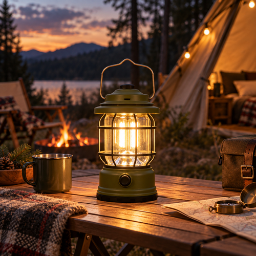 Vintage Iron Camping Lantern