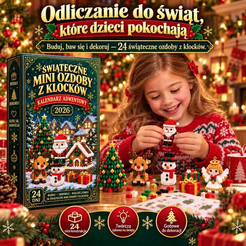 🔔𝐁i𝐥𝐥𝐡𝐨𝐥®  Kalendarz adwentowy z 24 mini ozdobami świątecznymi wykonanymi z kostek 🎉🎉