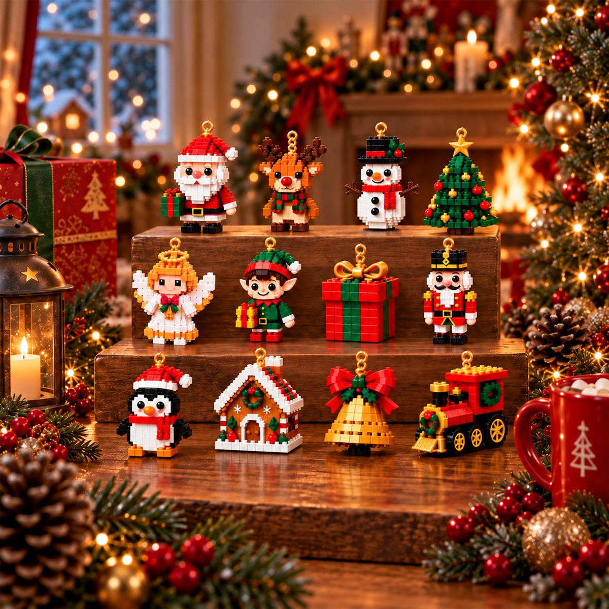 🔔𝐁i𝐥𝐥𝐡𝐨𝐥®  Kalendarz adwentowy z 24 mini ozdobami świątecznymi wykonanymi z kostek 🎉🎉