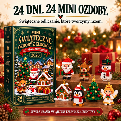 🔔𝐁i𝐥𝐥𝐡𝐨𝐥®  Kalendarz adwentowy z 24 mini ozdobami świątecznymi wykonanymi z kostek 🎉🎉