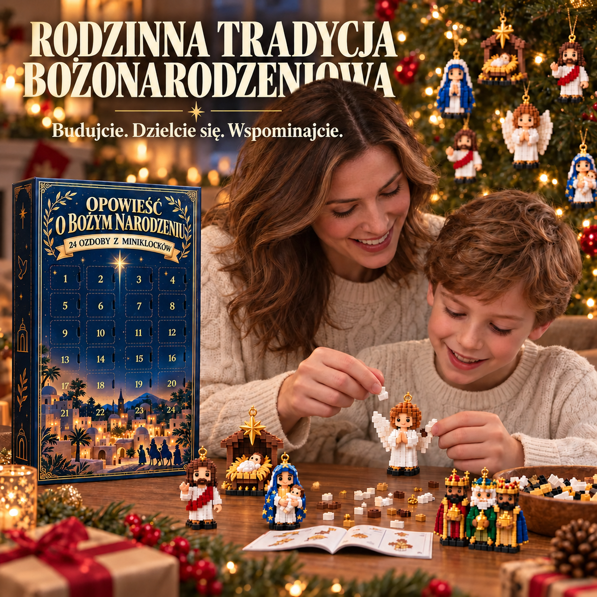 Kalendarz adwentowy „Święta Historia” – 24 ozdoby z miniklocków